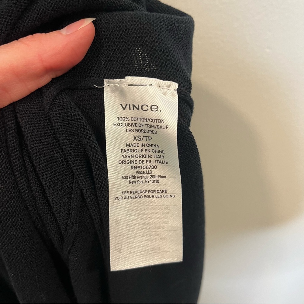Vince tiered midi black knit cotton dress - size XS - Picture 7 of 8